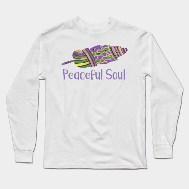 Peaceful Soul - Feather Charms abstract illustration GC-107-02 Long Sleeve T-Shirt by GraphicCharms